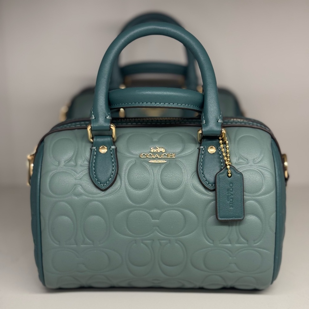 NWT Coach Mini Rowan Crossbody Bag In Blocked Signature Leather CY744 - Picture 6 of 10